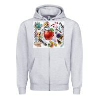 Heather Grey school elements tumbler Zipper Hoodie - CowGirlArtShop