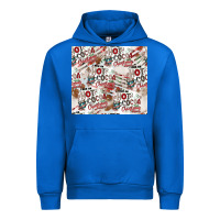 Cobalt hot cocoa christmas cheer pattern Urban Hoodie - CowhideDigitalArt