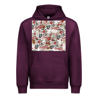 Mauve Wine hot cocoa christmas cheer pattern Urban Hoodie - CowhideDigitalArt