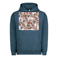 Pigment Midnight Navy hot cocoa christmas cheer pattern Urban Hoodie - CowhideDigitalArt