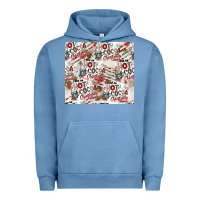Pigment Pebble Blue hot cocoa christmas cheer pattern Urban Hoodie - CowhideDigitalArt