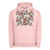 Pigment Salmon hot cocoa christmas cheer pattern Urban Hoodie - CowhideDigitalArt
