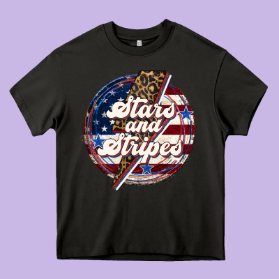 Western Stars And Stripes Heavy Core Tee Designed By Lillyallendesigns