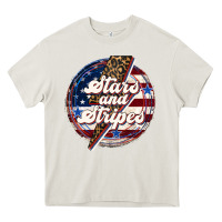 Cream Western Stars and Stripes Heavy Core Tee - LillyAllenDesigns