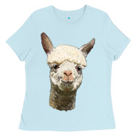 Baby Blue Alpaca Head Ladies Tee - LillyAllenDesigns