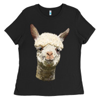 Black Alpaca Head Ladies Tee - LillyAllenDesigns