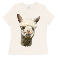 Bone Alpaca Head Ladies Tee - LillyAllenDesigns