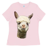 Bubblegum Pink Alpaca Head Ladies Tee - LillyAllenDesigns