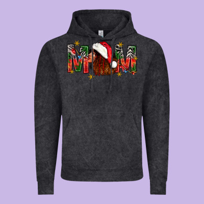 Western Mom With Woman In Santa Hat Vintage Hoodie Designed By Bundleandbundleshop