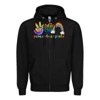 Black Peace love pride Zipper Hoodie - CowGirlArtShop