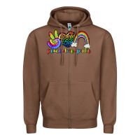 Chestnut Peace love pride Zipper Hoodie - CowGirlArtShop