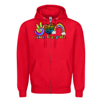 Red Peace love pride Zipper Hoodie - CowGirlArtShop