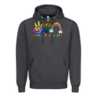 Smoke Peace love pride Zipper Hoodie - CowGirlArtShop