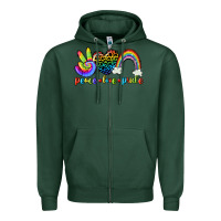 Sports Green Peace love pride Zipper Hoodie - CowGirlArtShop