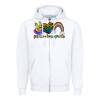 White Peace love pride Zipper Hoodie - CowGirlArtShop