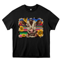 Black western background baby calf Heavy Core Tee - BarkalooDesign