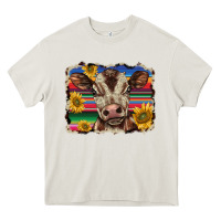 Cream western background baby calf Heavy Core Tee - BarkalooDesign