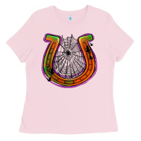 Bubblegum Pink halloween  horseshoe Ladies Tee - Jasminsmagicworld