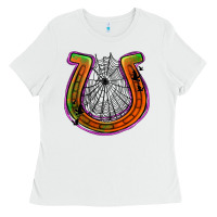 White halloween  horseshoe Ladies Tee - Jasminsmagicworld