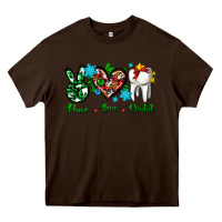 Chocolate Brown peace love dental for Christmas Heavy Core Tee - AdoDesignShop