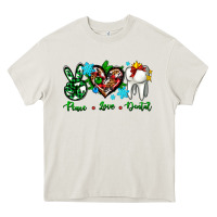 Cream peace love dental for Christmas Heavy Core Tee - AdoDesignShop