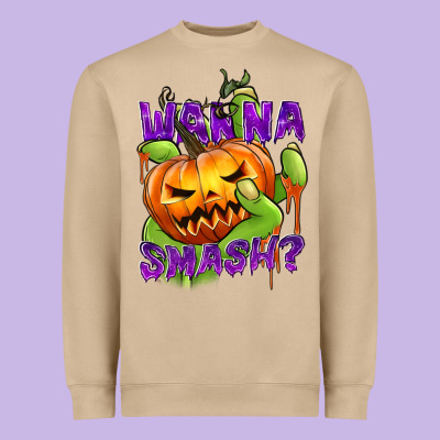 Wanna Smash? Heavyweight Sweatshirt Designed By Texasbilliewilder