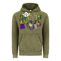 Vintage Olive Mardi Gras Love Nurse Vintage Hoodie - BundleAndBundleShop
