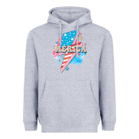 Heather Grey Merica leopard lightning bolt Heavyweight Hoodie - FaDigitalArtStudio