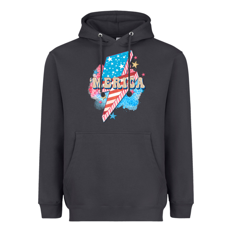 Merica Leopard Lightning Bolt Heavyweight Hoodie by FaDigitalArtStudio | Teevron