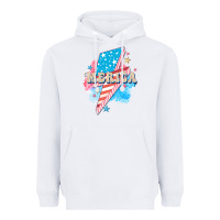 White Merica leopard lightning bolt Heavyweight Hoodie - FaDigitalArtStudio