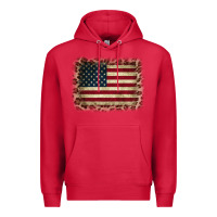 Cardinal America Flag and Leopard Premium Hoodie - CowCowDesign