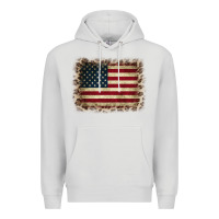 Dove Grey America Flag and Leopard Premium Hoodie - CowCowDesign