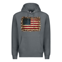 Rock America Flag and Leopard Premium Hoodie - CowCowDesign