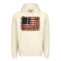 Sandshell America Flag and Leopard Premium Hoodie - CowCowDesign