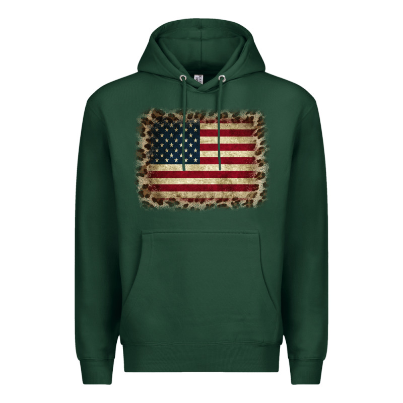 America Flag And Leopard Premium Hoodie by CowCowDesign | Teevron