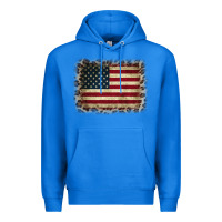 True Royal America Flag and Leopard Premium Hoodie - CowCowDesign
