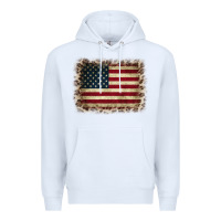 White America Flag and Leopard Premium Hoodie - CowCowDesign