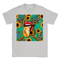 Moon Dust softball lips sunflowers and gemstones seamless pattern Classic Tee - BundleAndBundleShop