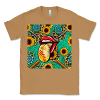 Toasted Coconut softball lips sunflowers and gemstones seamless pattern Classic Tee - BundleAndBundleShop
