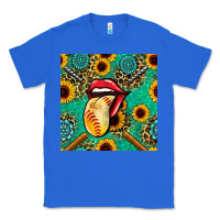 True Royal softball lips sunflowers and gemstones seamless pattern Classic Tee - BundleAndBundleShop