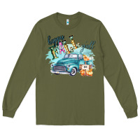 Army Green Happy Fall YALL Pumpkin Truck Shirt Long Sleeve Tee - Bettercallsaul