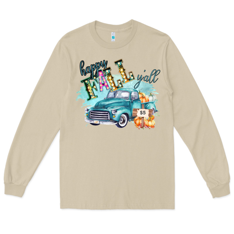 Happy Fall Yall Pumpkin Truck Shirt Long Sleeve Tee by Bettercallsaul | Teevron
