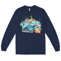 Navy Happy Fall YALL Pumpkin Truck Shirt Long Sleeve Tee - Bettercallsaul