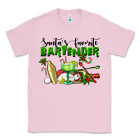 Bubblegum Pink Santa's Favorite Bartender Classic Tee - LillyAllenDesigns