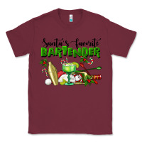 Burgundy Santa's Favorite Bartender Classic Tee - LillyAllenDesigns