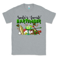Heather Grey Santa's Favorite Bartender Classic Tee - LillyAllenDesigns