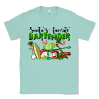Seafoam Santa's Favorite Bartender Classic Tee - LillyAllenDesigns