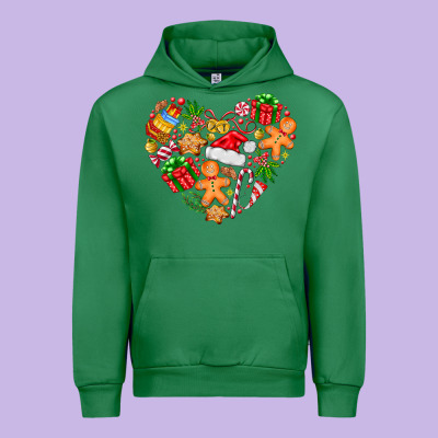 Love Christmas  Heart Urban Hoodie Designed By Cowhidedigitalart