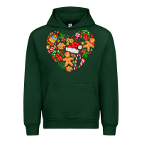 Forest Green love Christmas  heart Urban Hoodie - CowhideDigitalArt