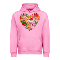 Fuchsia Pink love Christmas  heart Urban Hoodie - CowhideDigitalArt